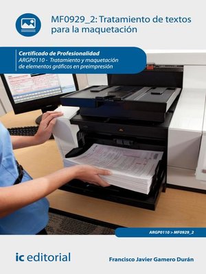 cover image of Tratamiento de textos para la maquetación. ARGP0110